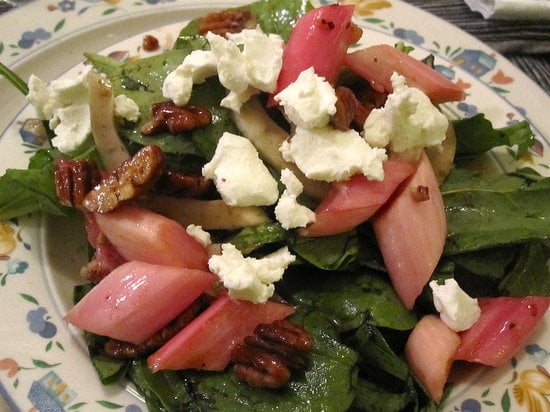Rhubarb Salad With Goat Cheese