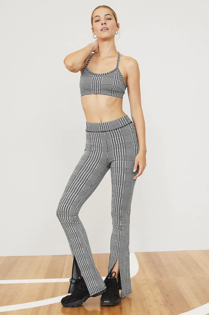 Jacquard Glenplaid Gratitude Bra and High-Waist Glenplaid Flutter Legging Set