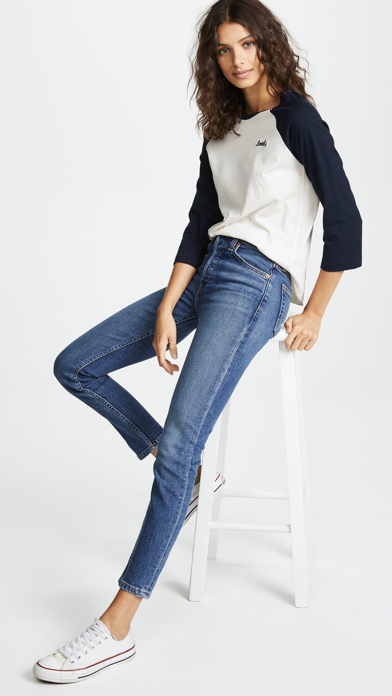 Re/Done High-Rise Ankle Crop Jeans