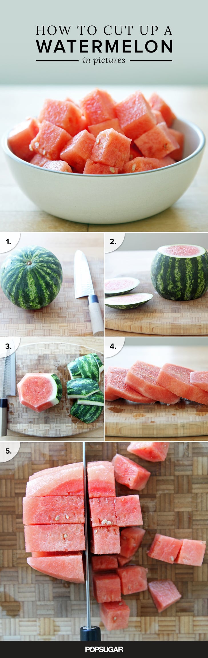 How To Cut A Watermelon Into Squares Popsugar Middle East Food