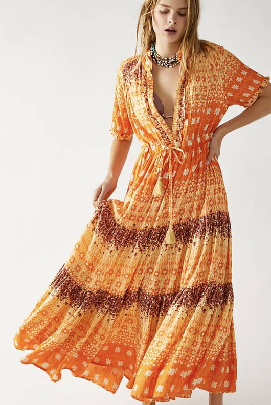 Free people rare feeling pleated hot sale printed dress