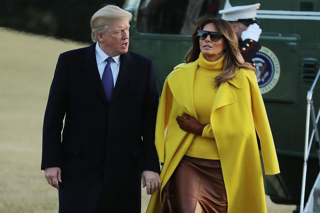 Melania Trump Wearing Yellow Ralph Lauren Coat