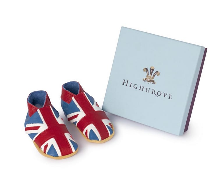 Even Prince Charles is getting in on the royal baby fever, as the shop on his Highgrove country estate is selling handmade Union Flag Baby Shoes ($34) for non- and early walkers.