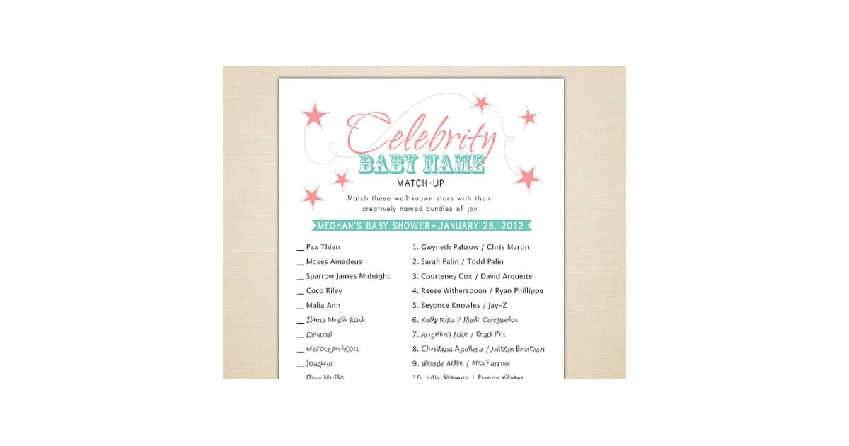 Celebrity Baby Name Game Best Tasteful Baby Shower Games