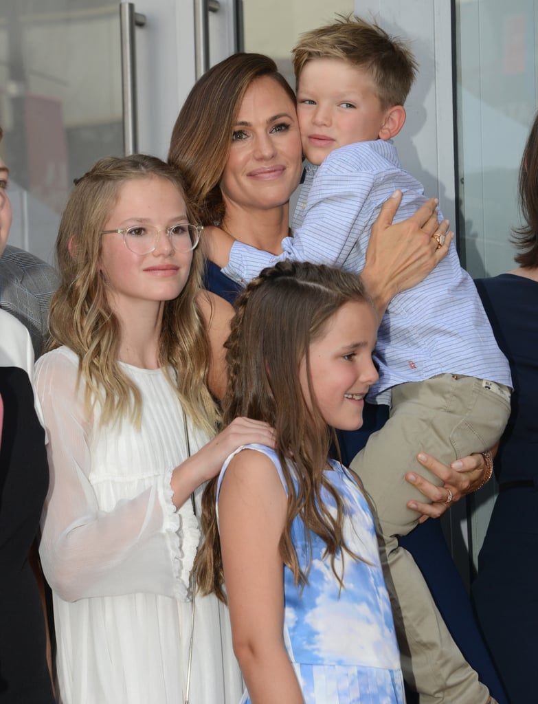Jennifer and her kids at her Hollywood Walk of Fame star ceremony in August.