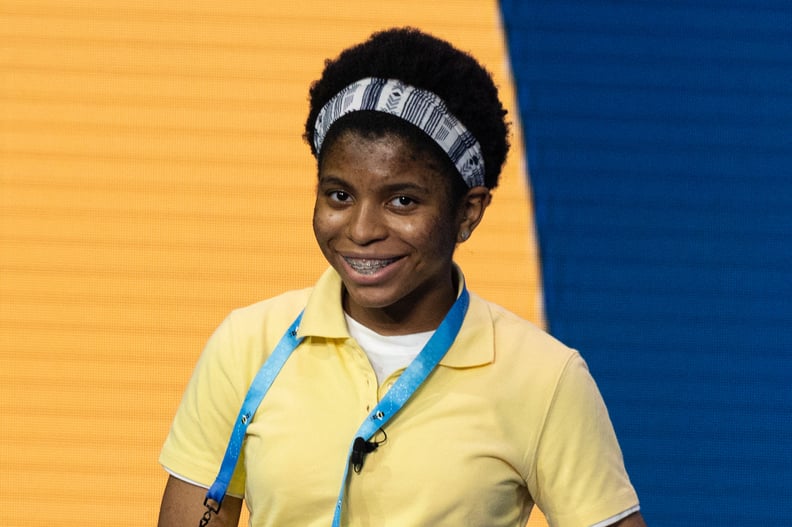 Zaila Avant-garde competes in the first round of the the Scripps National Spelling Bee finals in Orlando, Florida on July 8, 2021. (Photo by JIM WATSON / POOL / AFP) (Photo by JIM WATSON/POOL/AFP via Getty Images)