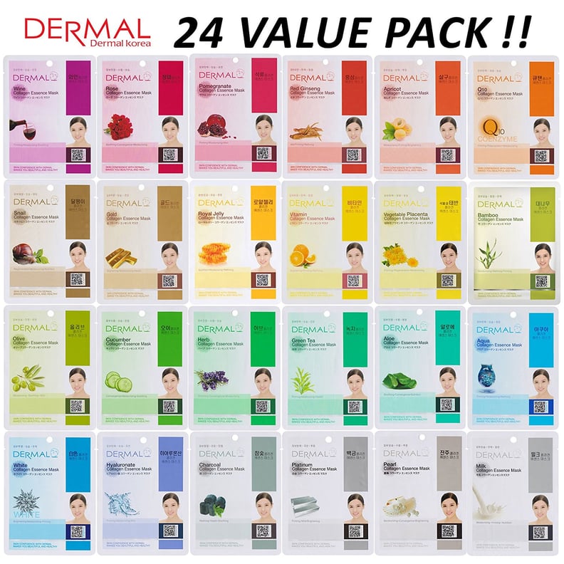 DERMAL Collagen Essence Full Face Facial Mask Sheet Set