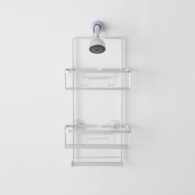 Wide Rustproof Shower Caddy With Lock Top Aluminum - Made By