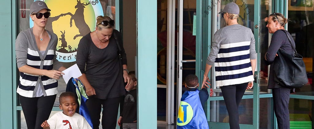 Charlize Theron's Son in a Cape at the Gym