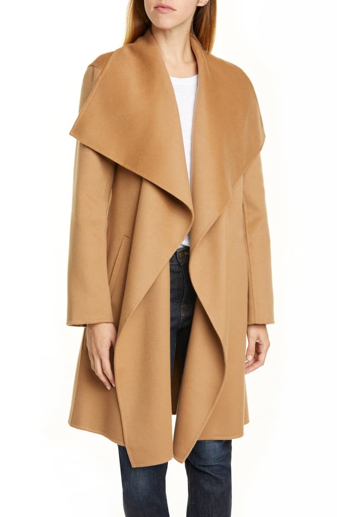 Nordstrom Signature Cascade Collar Double Face Wool & Cashmere Coat