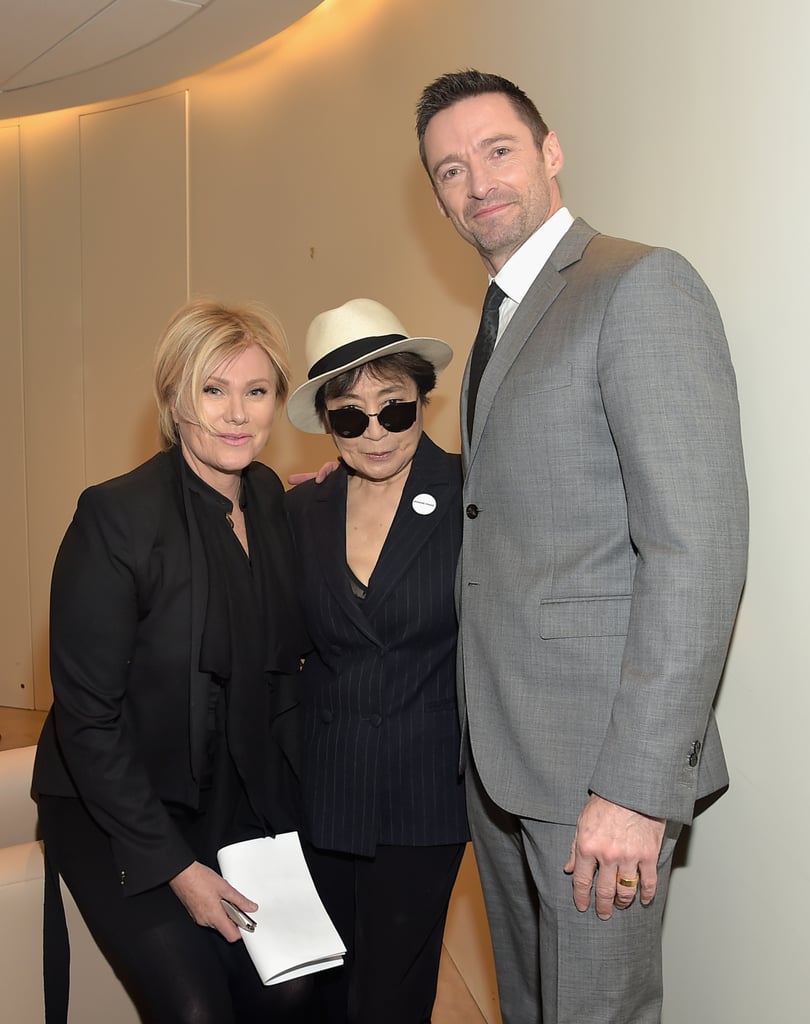 On Thursday, Hugh Jackman and his wife, Deborra-Lee Furness, spent time with Yoko Ono at UNICEF's #Imagine Project event at the UN in NYC.