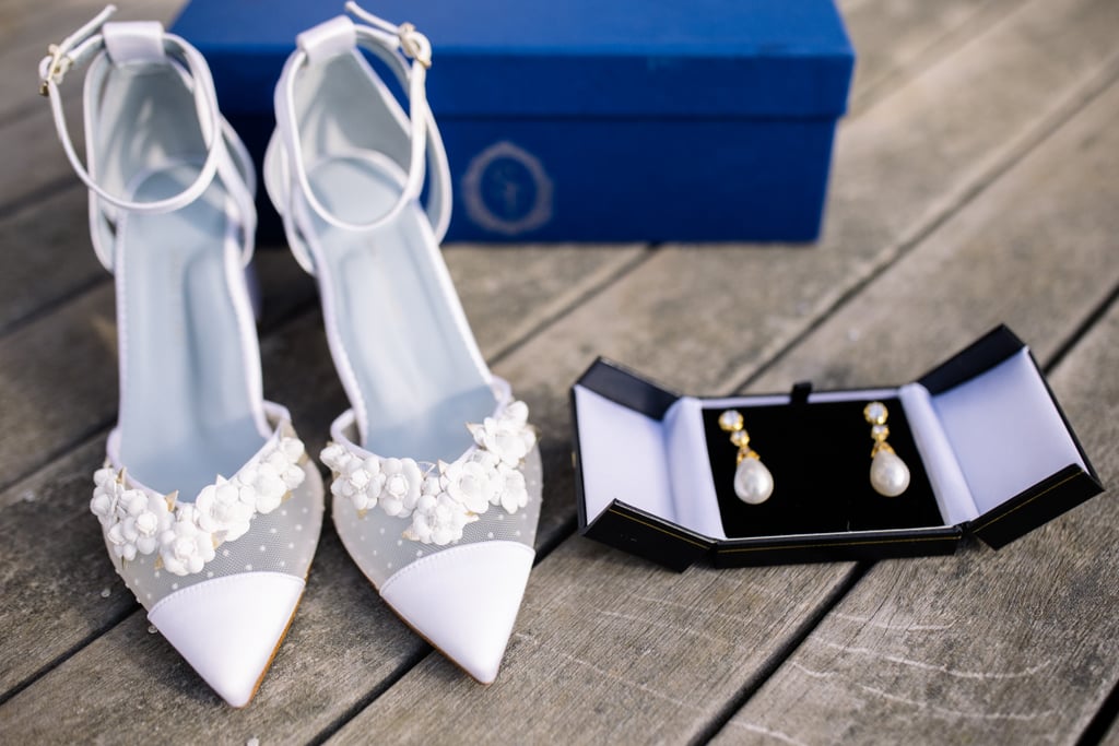 Shoe Designer Sarah Flint Reem Acra Wedding Dress and Heels