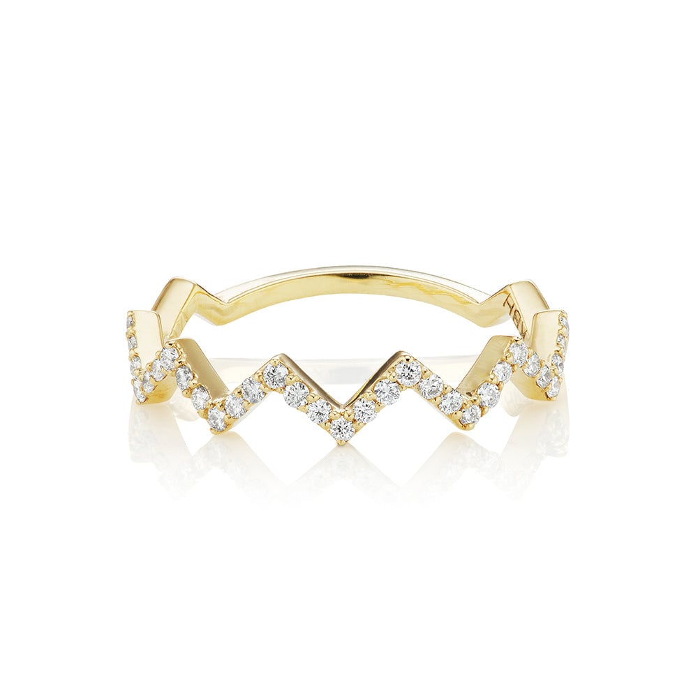 Reclaimed Wonder Woman band 14k gold with diamond