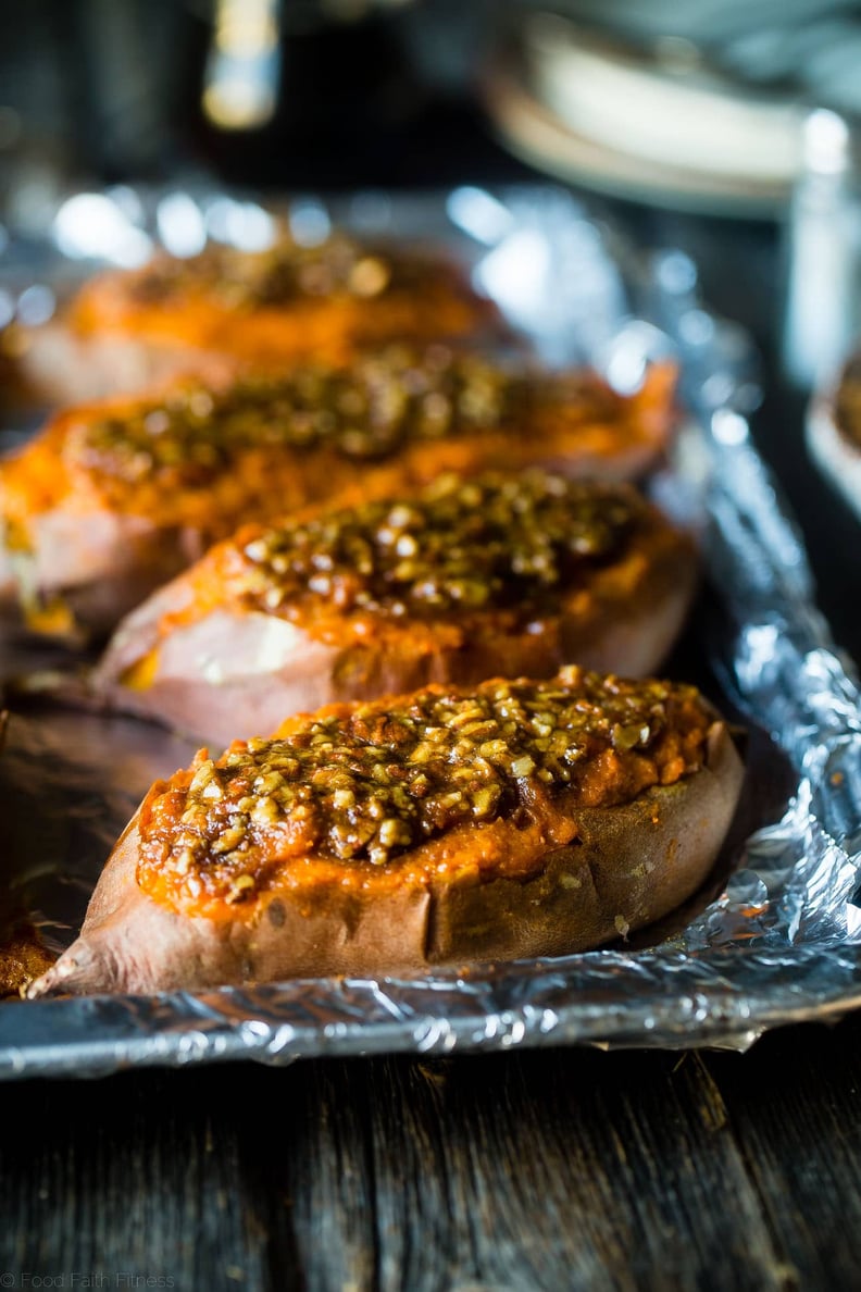 Vegan Pecan Pie Twice-Baked Sweet Potatoes