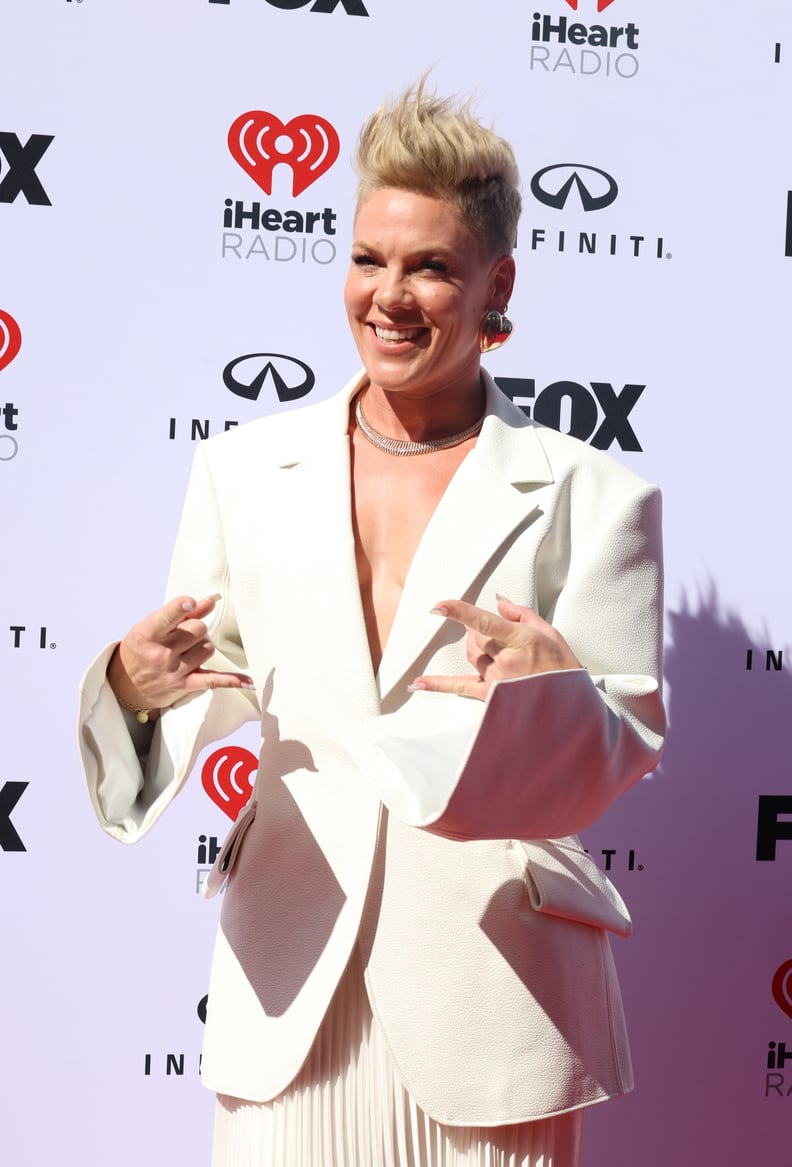 HOLLYWOOD, CALIFORNIA - MARCH 27: P!NK attends the 2023 iHeartRadio Music Awards at Dolby Theatre on March 27, 2023 in Hollywood, California. (Photo by Kayla Oaddams/WireImage)