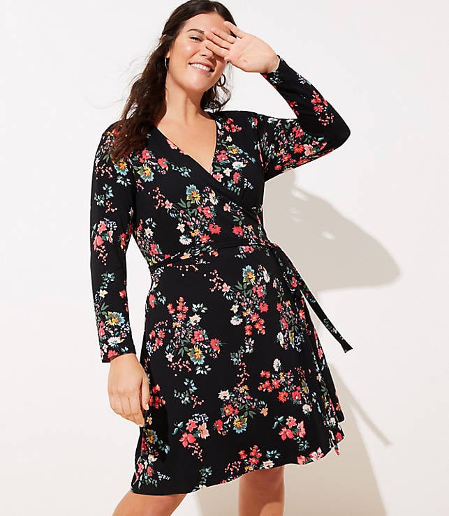 Loft Plus Floral Wrap Dress | 16 Holiday-Ready Pieces We're Buying From Loft  — All For Less Than $100 | POPSUGAR Fashion Photo 12