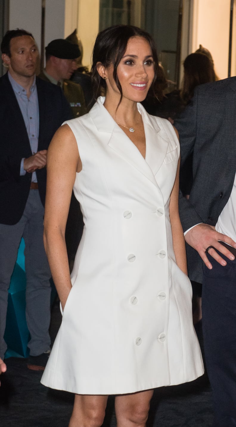 Meghan Markle Wearing the Sleeveless Version of the Dress