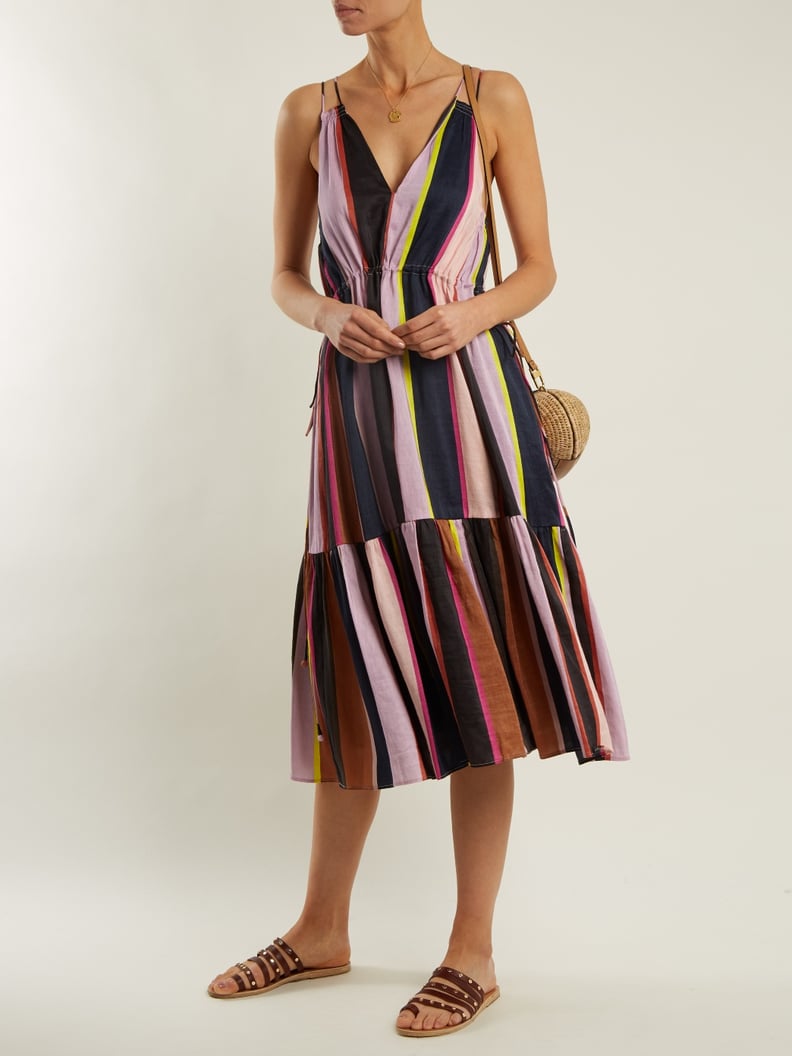 Apiece Apart Daphne Striped Linen and Silk-Blend Dress