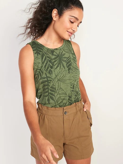 Old Navy Luxe Printed High-Neck Tank Top