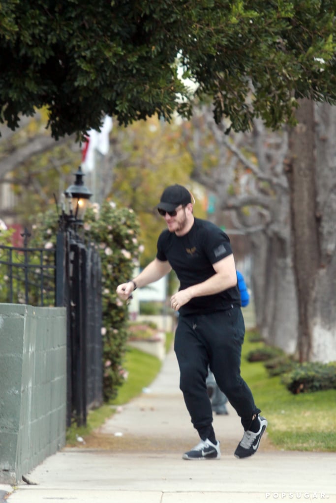 Chris Pratt Laughs After Trying to Jump Over a Wall
