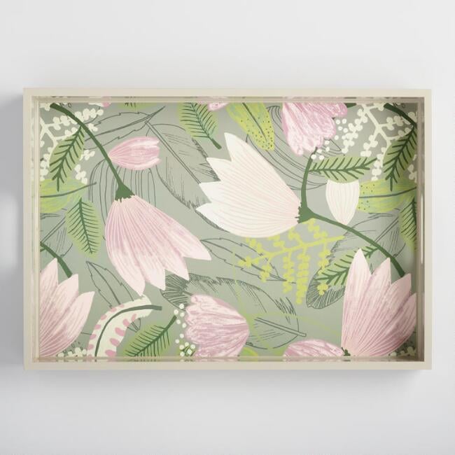 Gigi Floral Lacquer Serving Tray