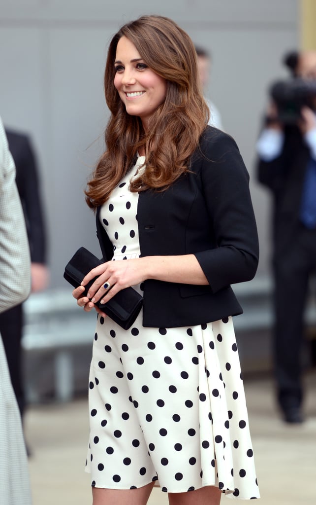 Kate chose TopShop white with black spots for a trip to the Harry Potter Warner Bros. Studio Tour in London back in 2013.