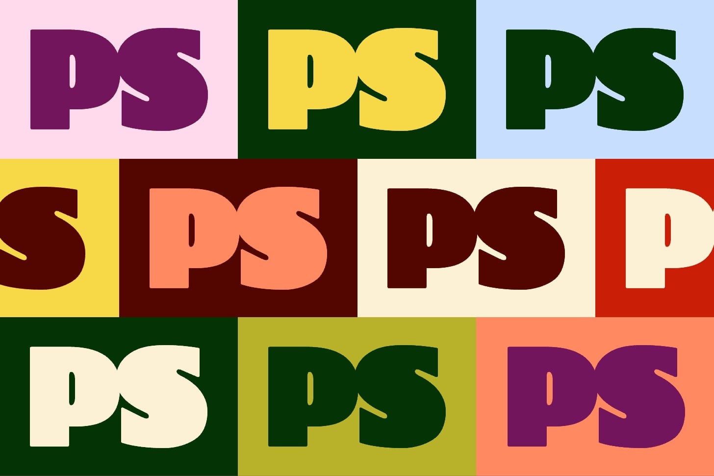 A grid of the PS logo