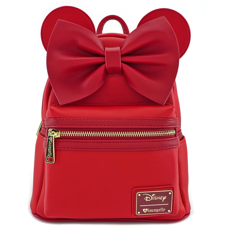 Loungefly x Red Minnie Ears & Bow Red Faux Leather Mini Backpack