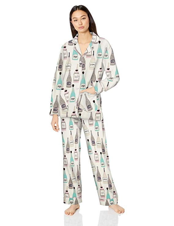 PJ Salvage Cozy Printed Flannel Pajama Set