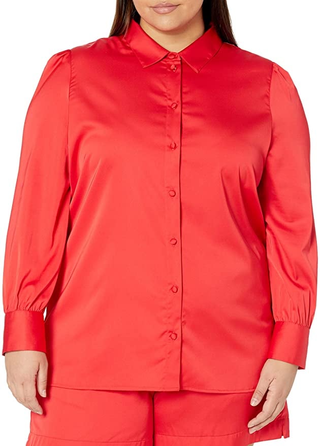 A Fancy Blouse: The Drop @lucyswhims Stretch Satin Shirt