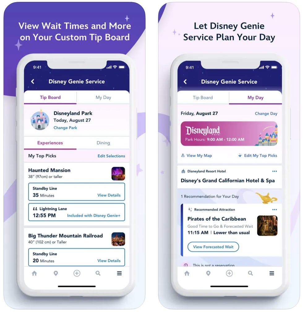 Use the free Disneyland app to get around and view wait times.