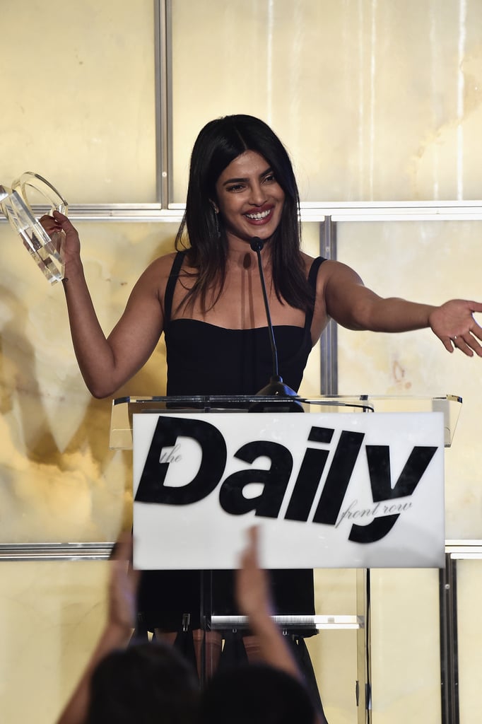 Priyanka Chopra Black Cutout Dress Daily Front Row Awards