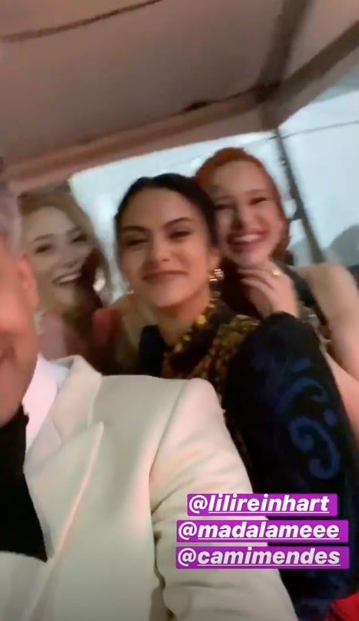 Tan France, Lili Reinhart, Camila Mendes, and Madelaine Petsch at the Vanity Fair Oscars Party 2020