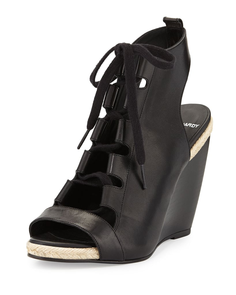 Pierre Hardy Leather Lace-Up Wedge Sandal ($885)