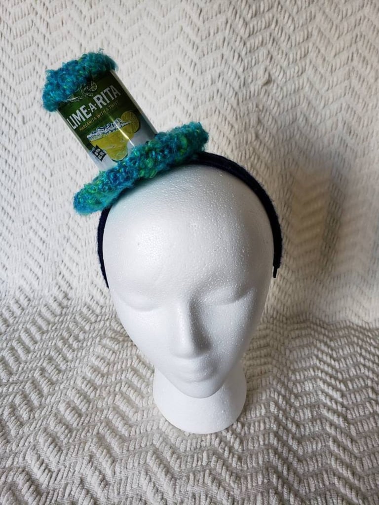 Lime A Rita Handmade Crochet Beer Can Mini Top Hat