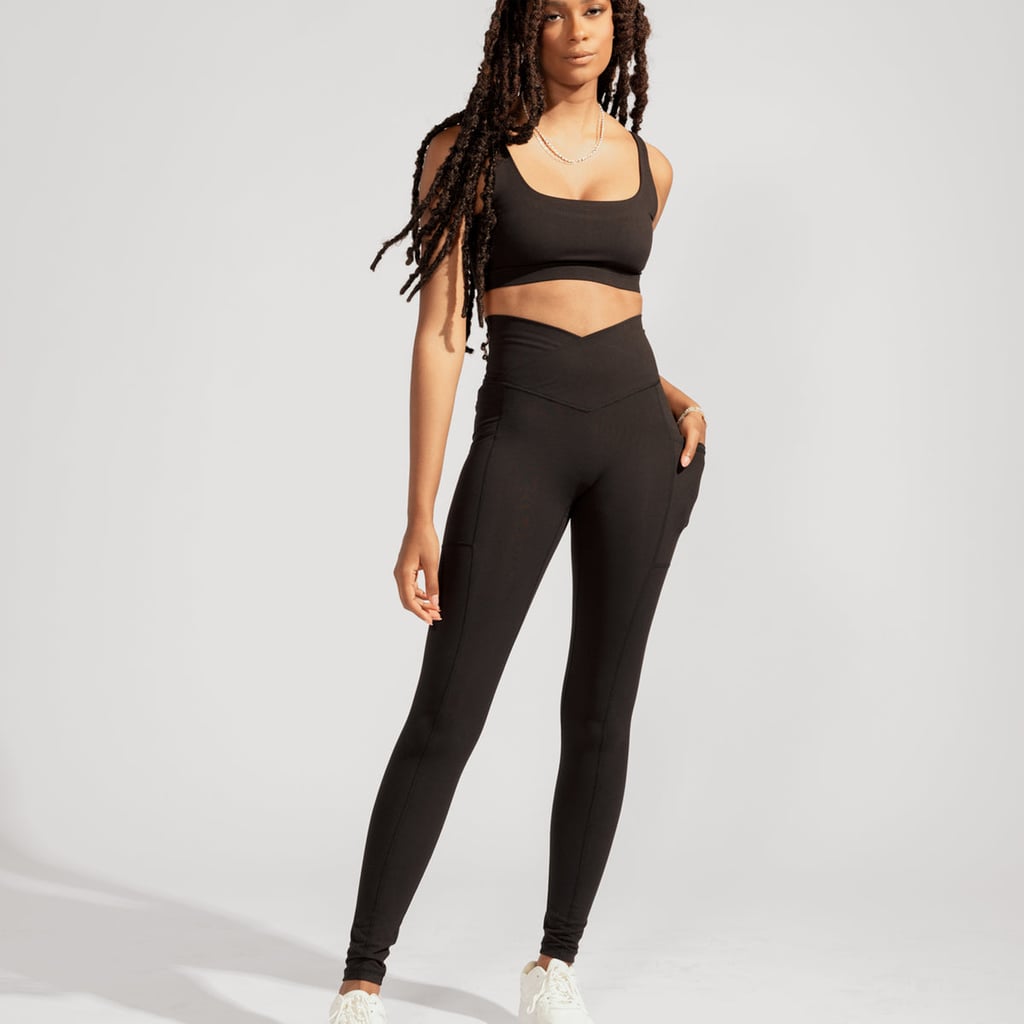 Popflex Crisscross Hourglass Leggings With Pockets in Black