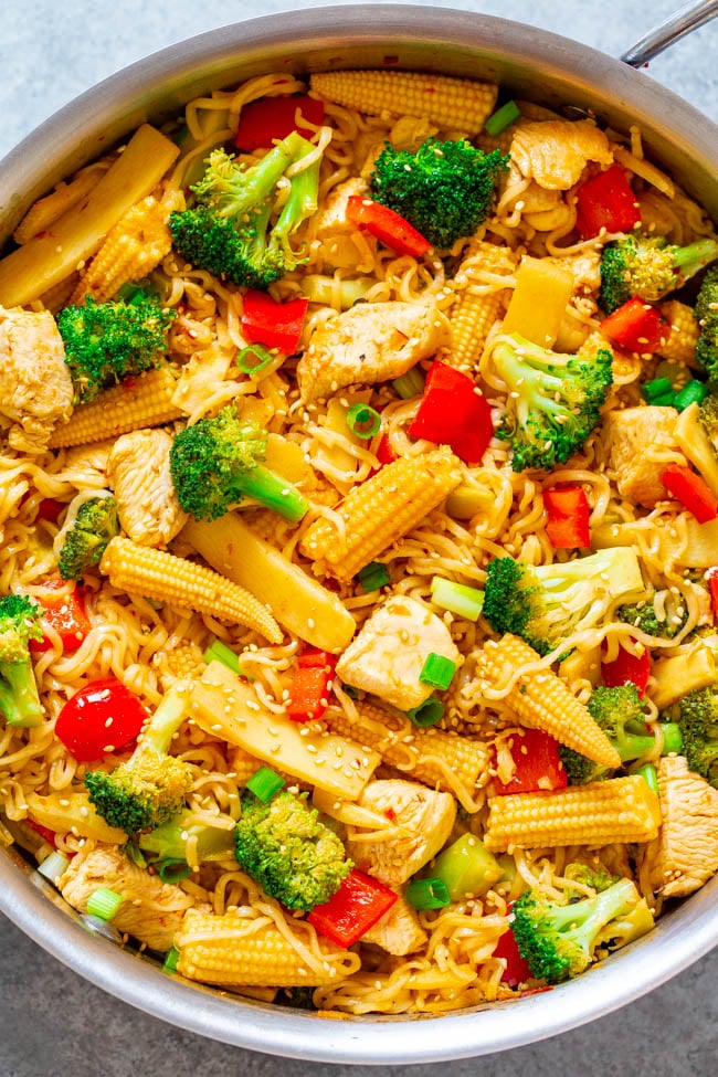 15-Minute Chicken, Vegetable, and Ramen Noodle Stir-Fry