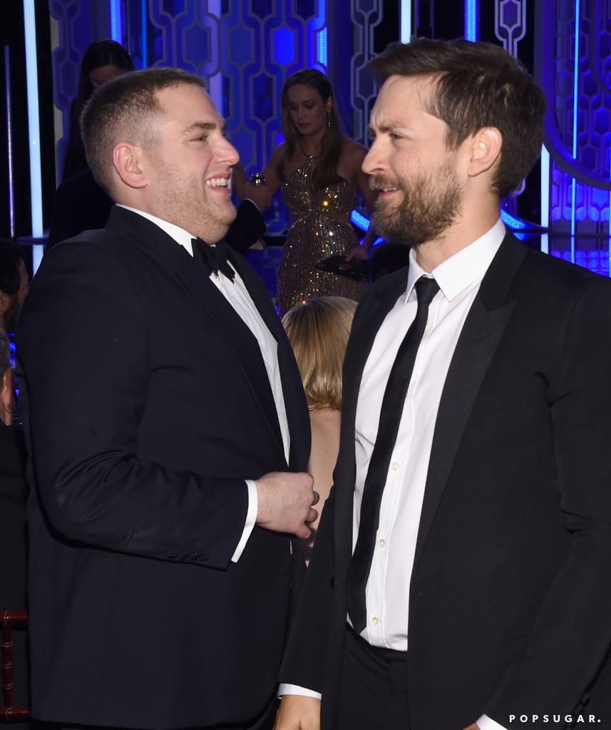 Jonah Hill and Tobey Maguire caught up between commercials.