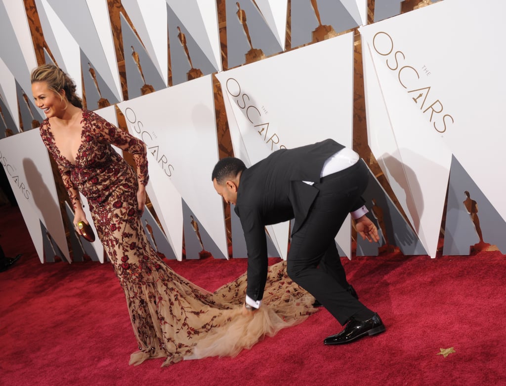 It Swept the Floor as Chrissy Posed For Photos