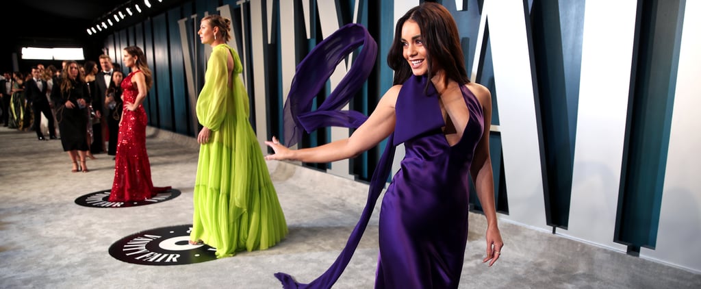 Vanessa Hudgens Purple Dress Vanity Fair Oscars Party 2020