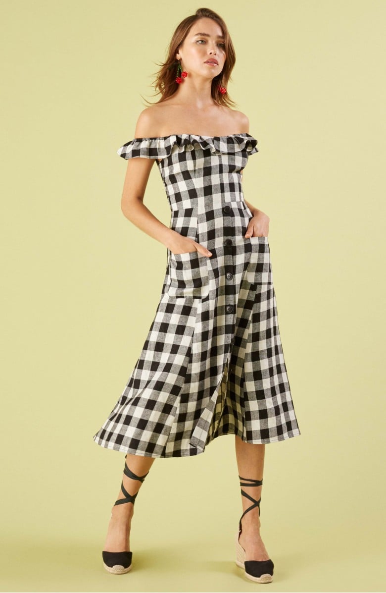 Reformation Hattie Off the Shoulder Linen Dress