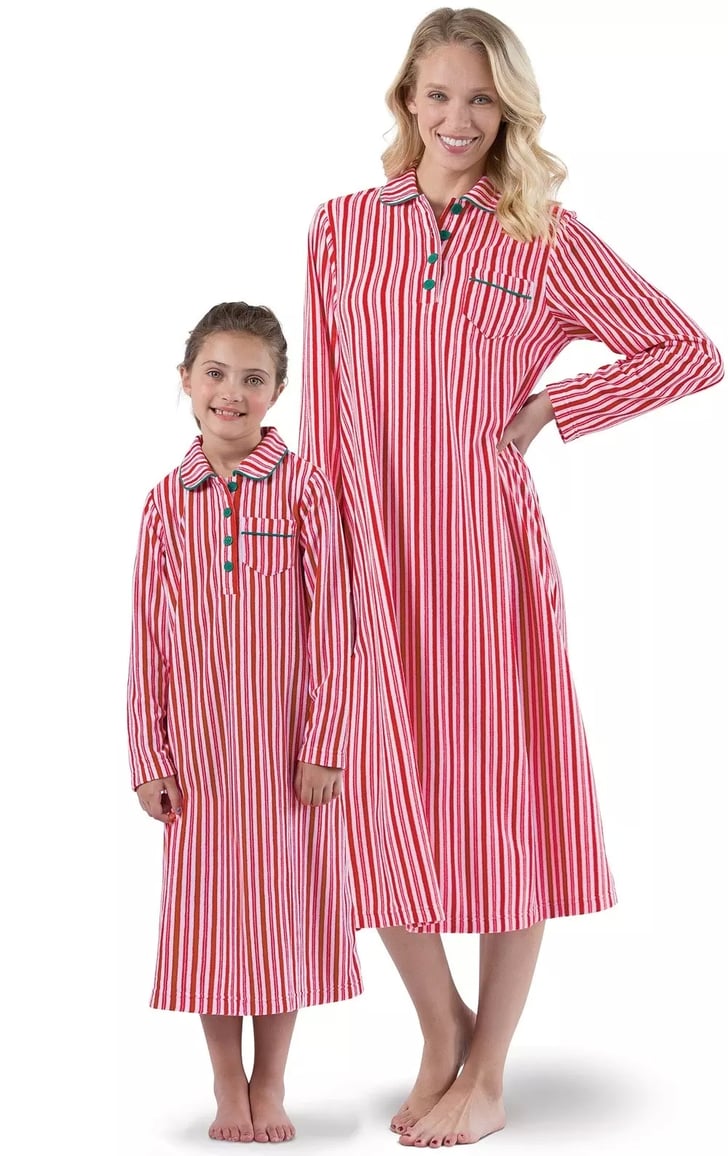 Candy Cane Fleece Mommy & Me Matching Nighties | Mommy and Me Christmas ...