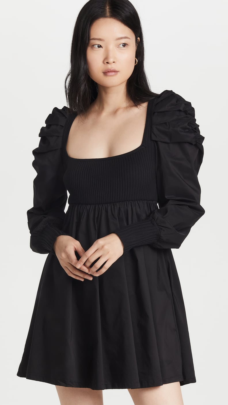 A Black Dress: En Saison Combination Ruched Dress