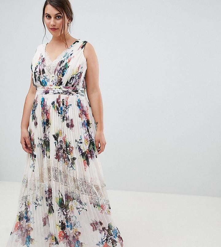 Little Mistress Pleated Maxi Floral Dress