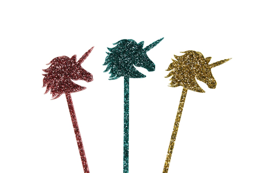 Unicorn Glitter Drink Stirrers