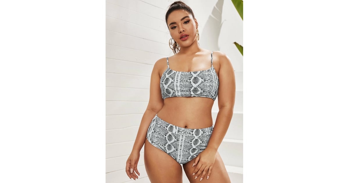 Shein Snakeskin Print High Waisted Bikini Swimsuit | The ...