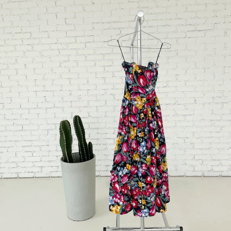 '90s Frederick's of Hollywood Floral Midi Dress