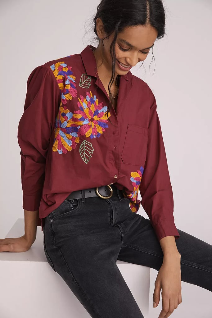 Unique Blouse: Maeve Embroidered Buttondown