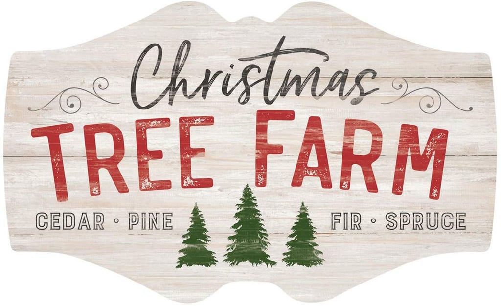 Christmas Tree Farm Whitewash Plaque Sign