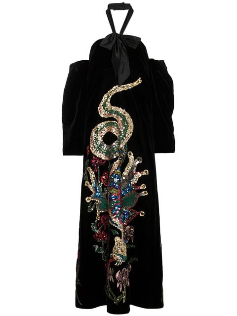 Gucci Sequin Embroidered Velvet Gown